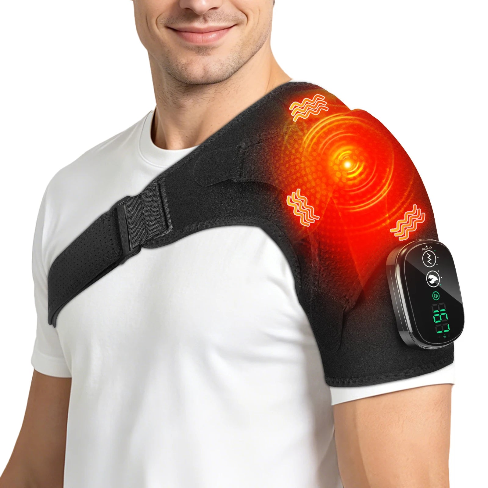 Cordless Heated Shoulder Massager with Vibration - 19