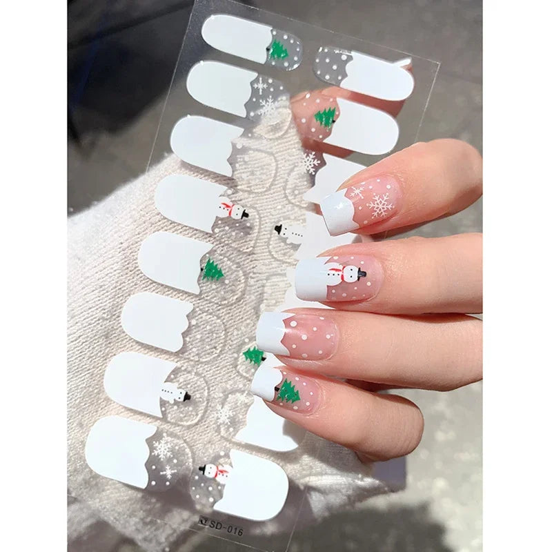 Christmas Snowflake Gel Nail Art Wraps - 26