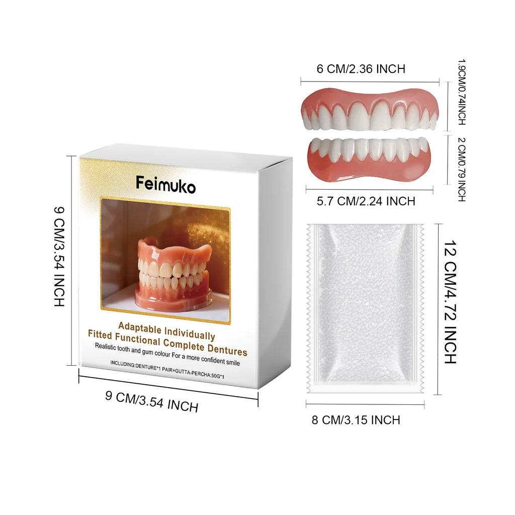 Temporary Silicone Denture Set for Instant Smile Enhancement