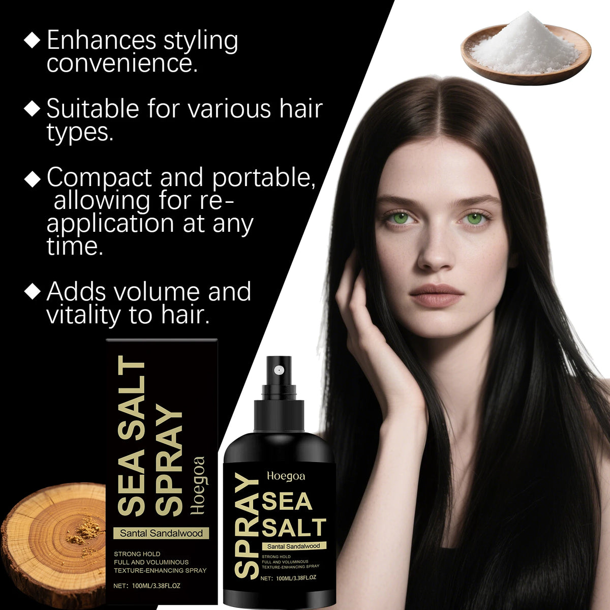 Sea Salt Texturizing Hair Spray for Voluminous Beach Waves