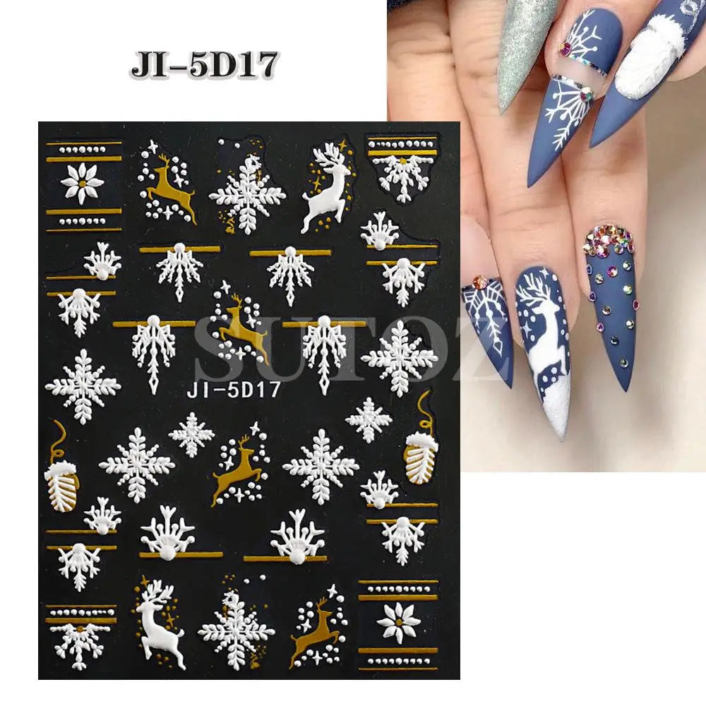 3D Christmas Cartoon Nail Art Sticker Decals - 59