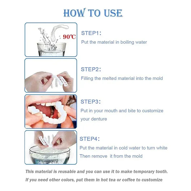 Snap-On Temporary Smile Veneers for Men and Women
