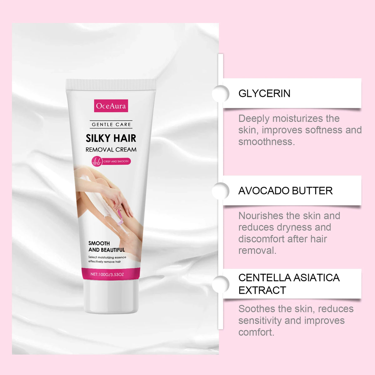 Painless Body Hair Removal Cream and Nourishing Aftercare Oil