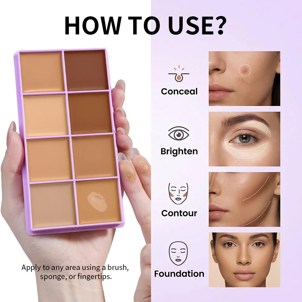 8-Shade Cream Concealer and Contour Palette