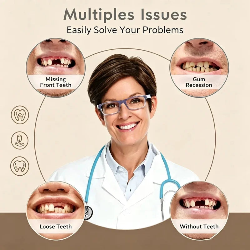 Comfortable Silicone Upper and Lower Denture Set