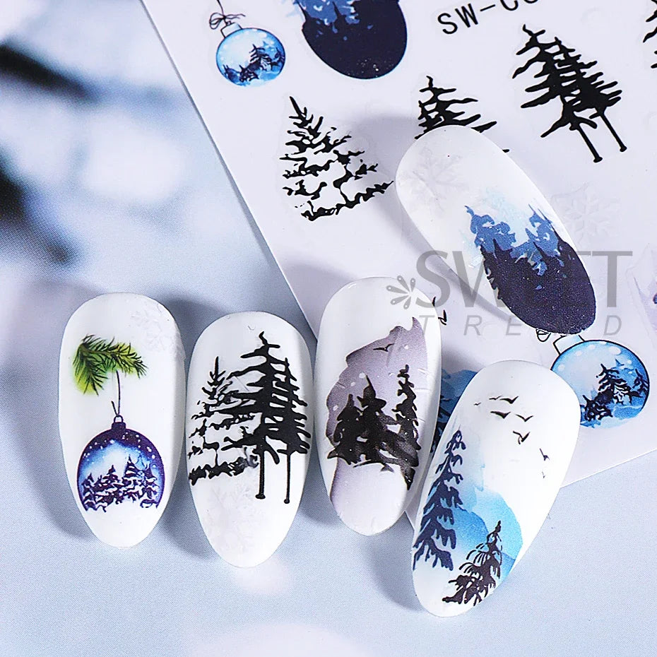 3D Christmas Cartoon Nail Art Sticker Decals