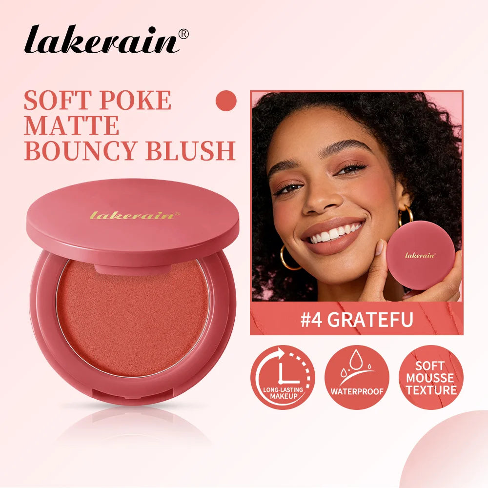 Matte Cream-to-Powder Bouncy Blush for Natural Face Flush