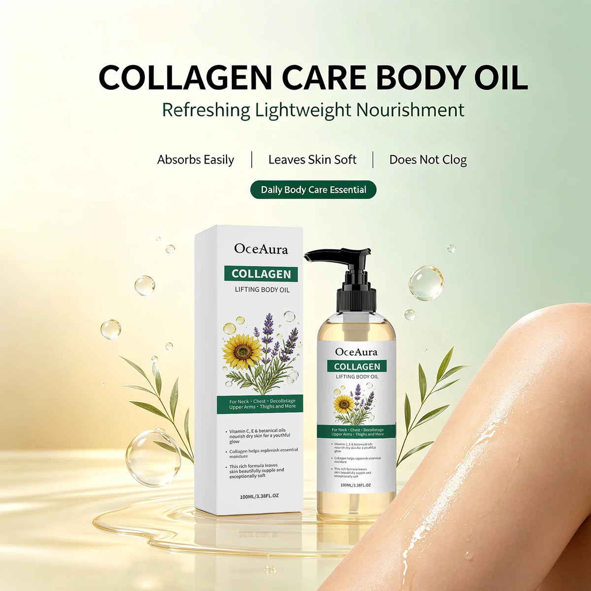 Collagen Nourishing Body Oil for Skin Hydration and Firming