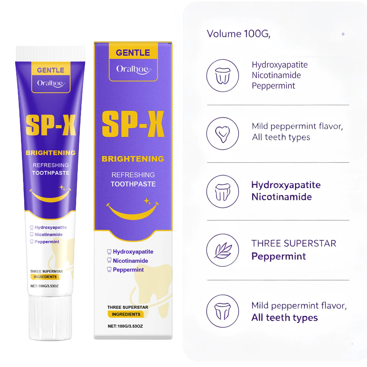 Brightening Toothpaste for Teeth Whitening and Stain Removal