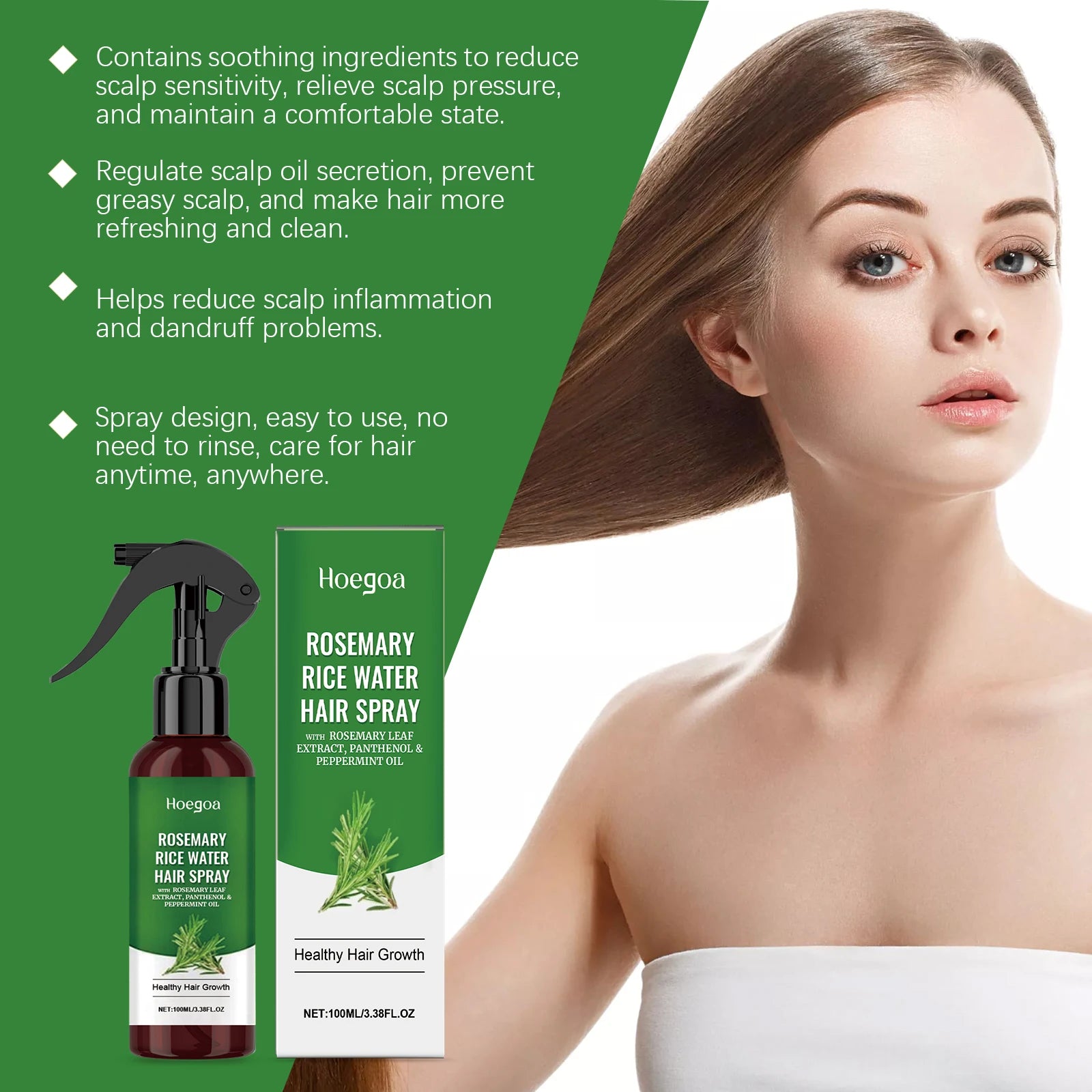 Rosemary Rice Water Hair Growth and Strengthening Spray - 16