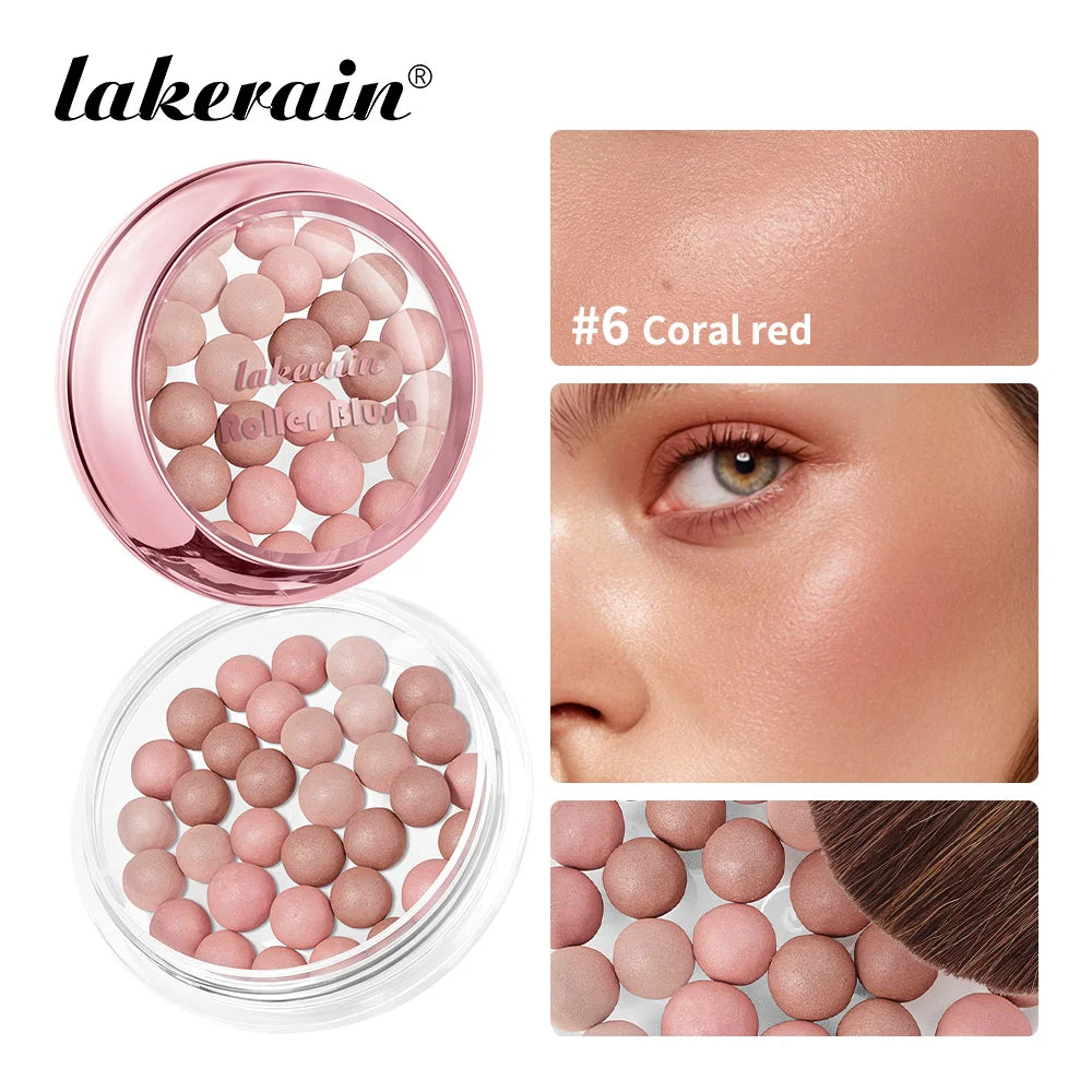 Spherical Shimmer Powder Blush Beads with Applicator - 1