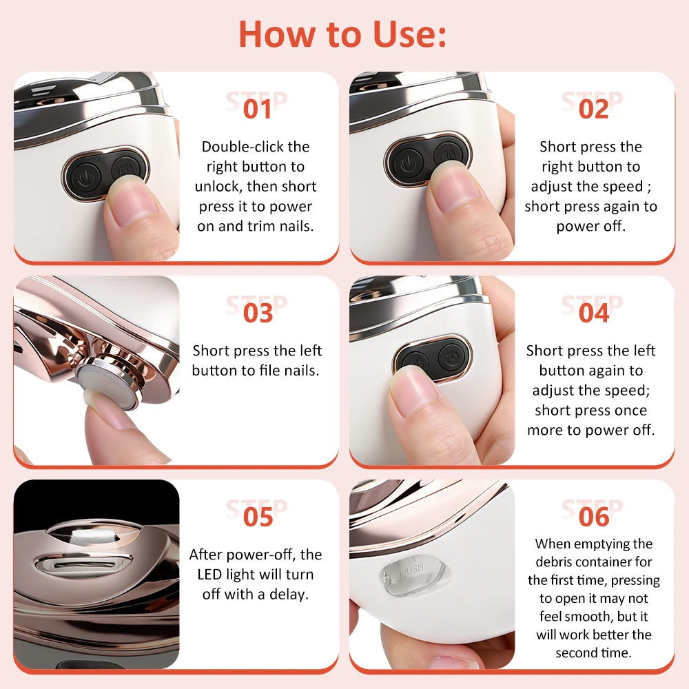 Automatic Electric Nail Clipper with LED Light - 13