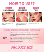 2-in-1 Cream and Powder Blush Palette for Long-Lasting Makeup