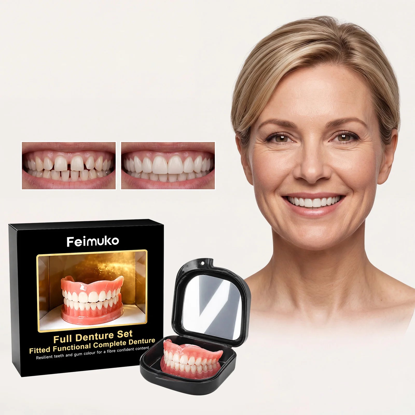 Full Mouth Realistic Resin Dentures for Natural Smile and Comfort - 2