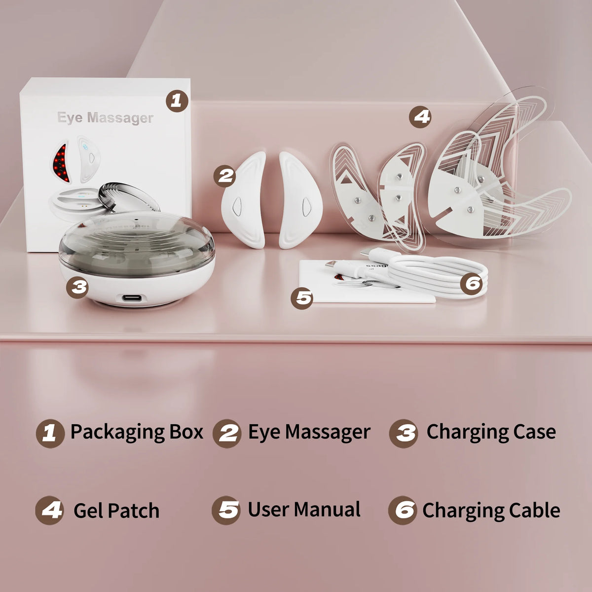 Red Light Microcurrent Under-Eye Massager for Dark Circles