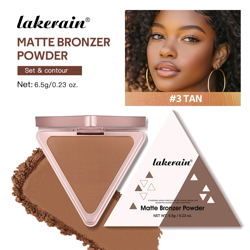 Long-Lasting Matte Bronzer Contour Powder for Face Sculpting