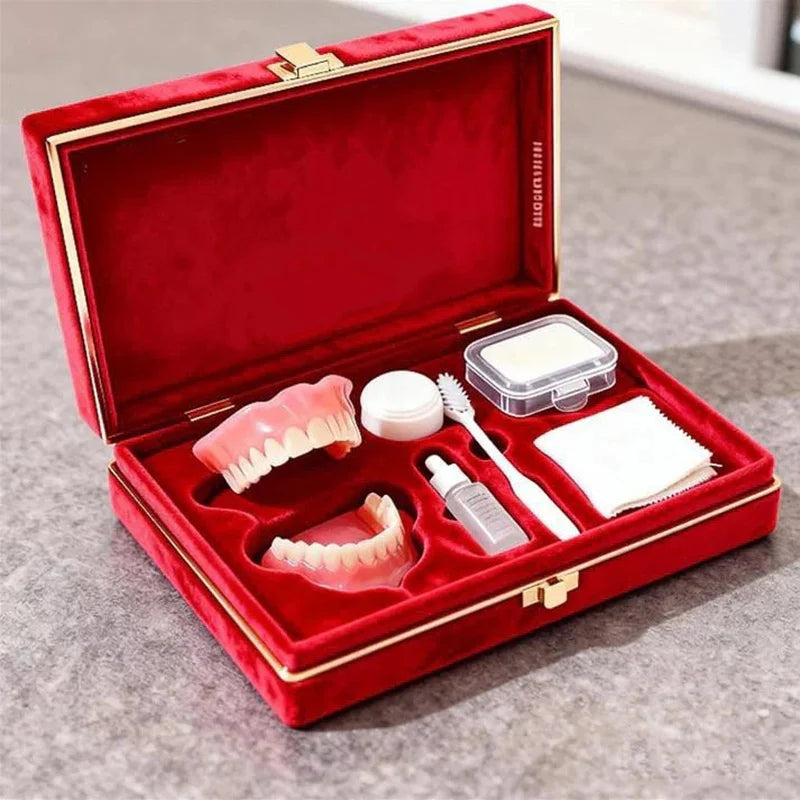 Realistic Cosmetic Denture Set with Cleaning Kit