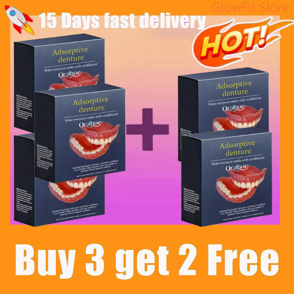 Comfort Fit Flexible Silicone Denture Set for Natural Smile