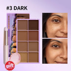 8-Shade Cream Concealer Palette and Makeup Applicator Set