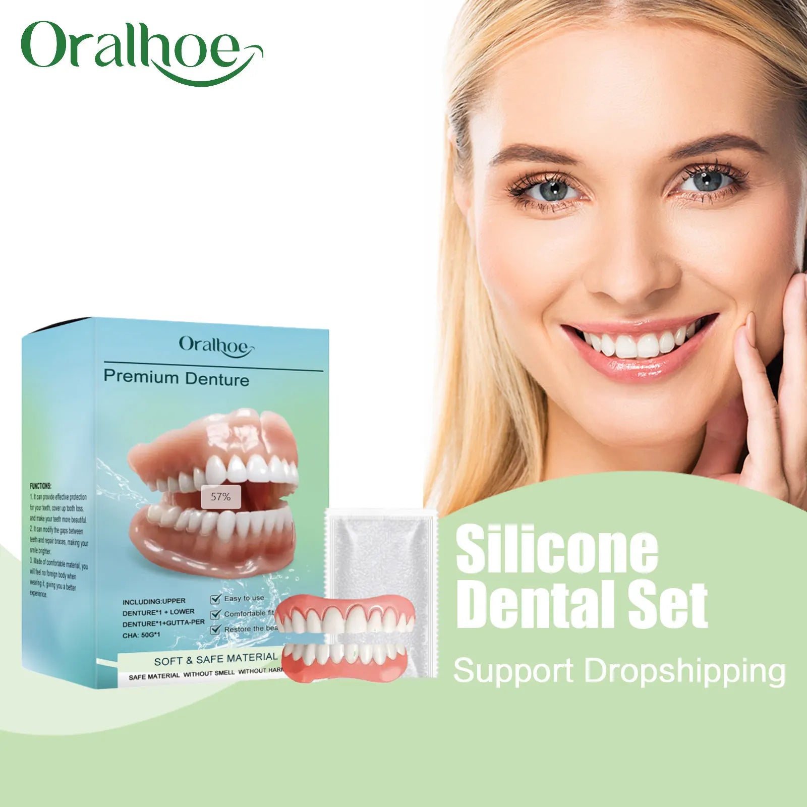 Temporary Silicone Cosmetic Dentures for Smile Improvement - 1