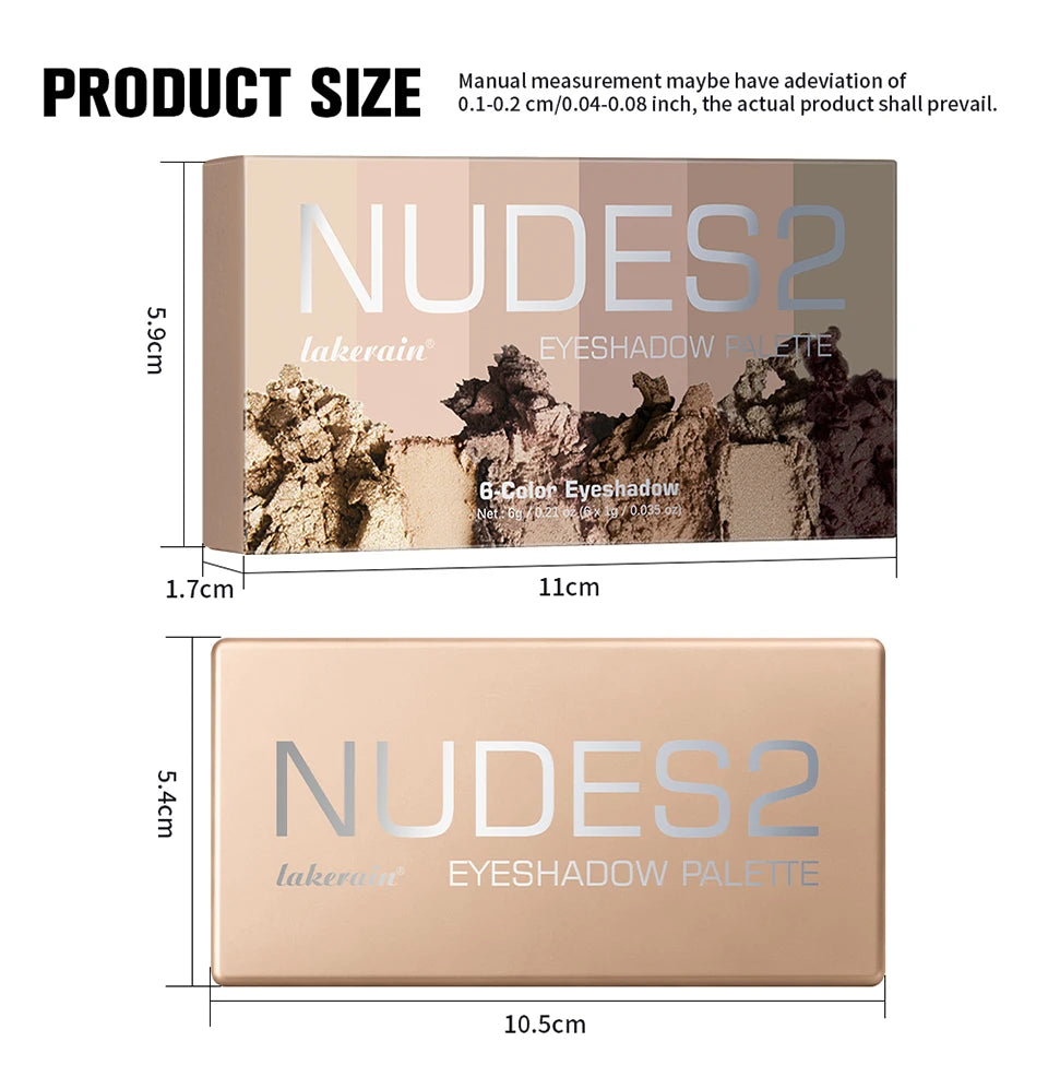 6-Color Matte Eyeshadow Palette for Natural and Smokey Eye Looks - 14