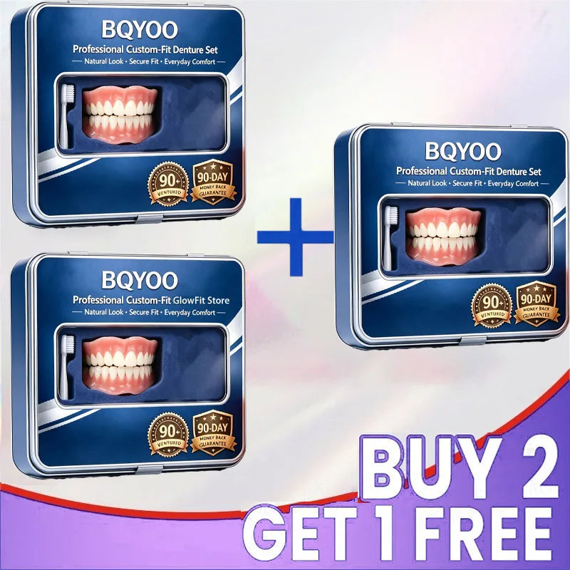 Moldable Silicone Denture Set for Instant Natural Smile