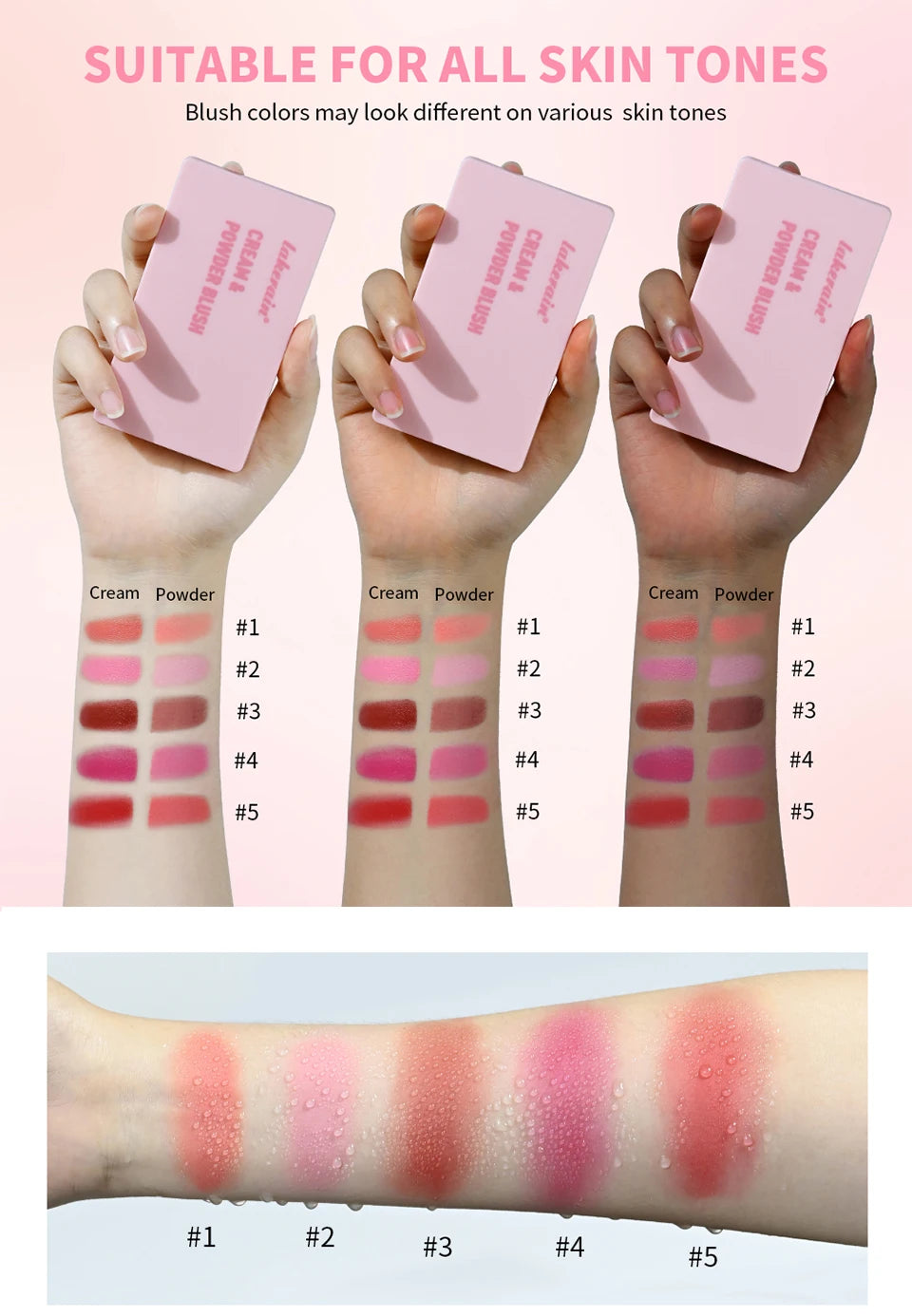 2-in-1 Cream and Powder Blush Palette for Long-Lasting Makeup