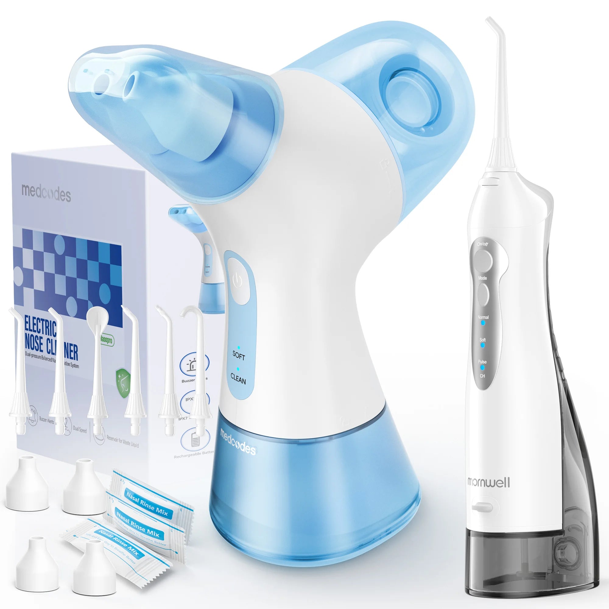 Electric Nasal Irrigation and Water Flosser Sinus Relief Combo - 30