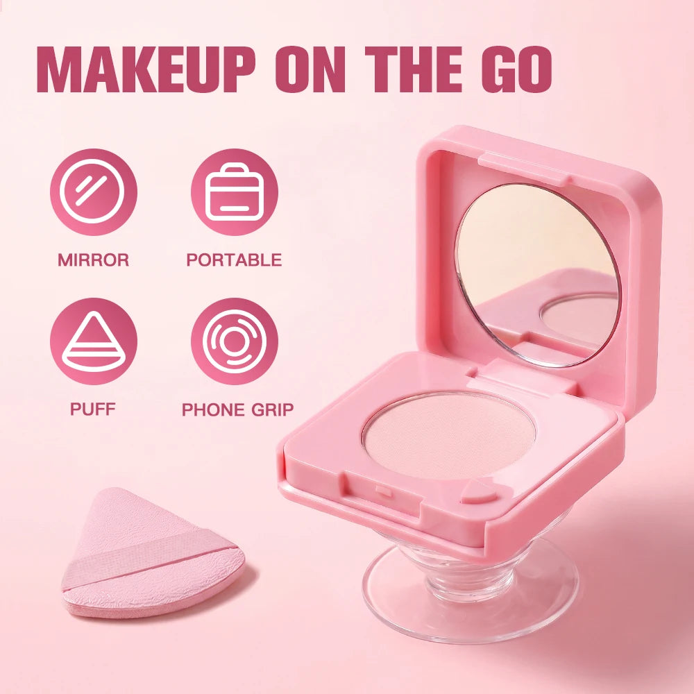 Oil-Control Pressed Powder with Mirror and Phone Stand