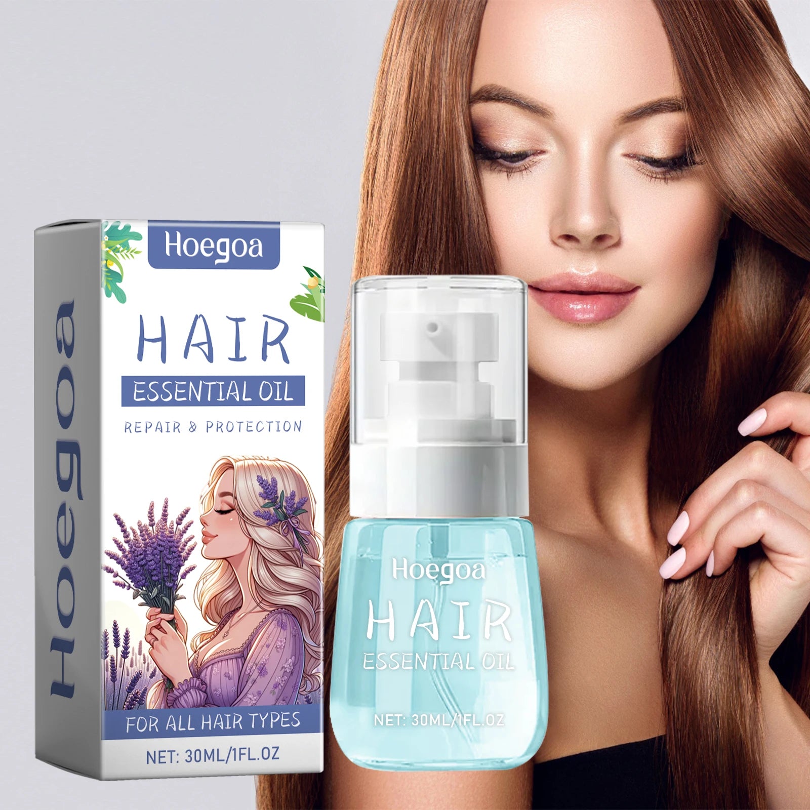 Lavender Anti-Frizz Hair Repair Oil for Dry Damaged Hair - 8