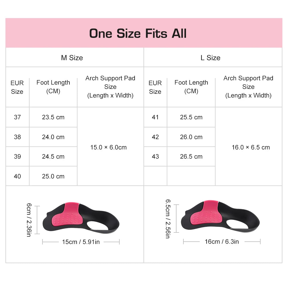 Orthopedic Arch Support Insoles for Flat Feet Correction