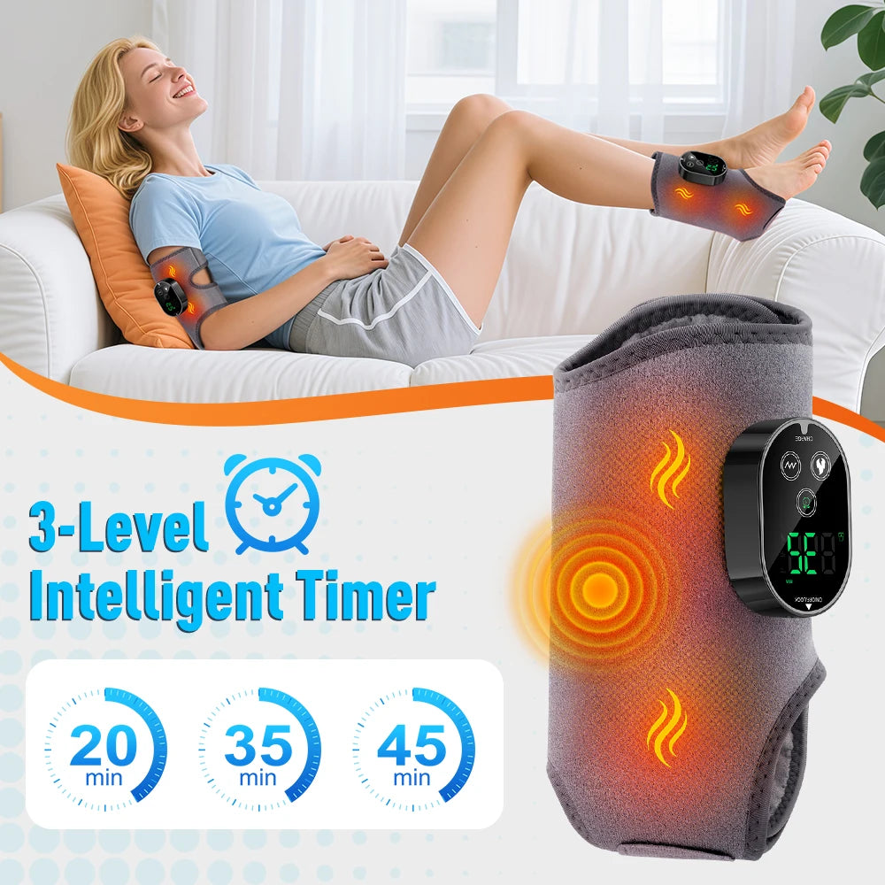 Heated Vibration Ankle and Calf Massage Wrap - 10