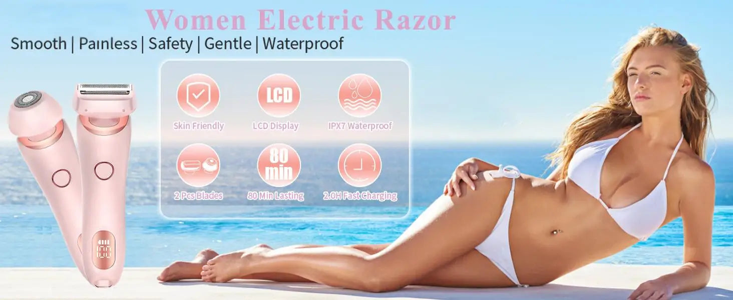 2-in-1 Painless Electric Shaver for Women - 7