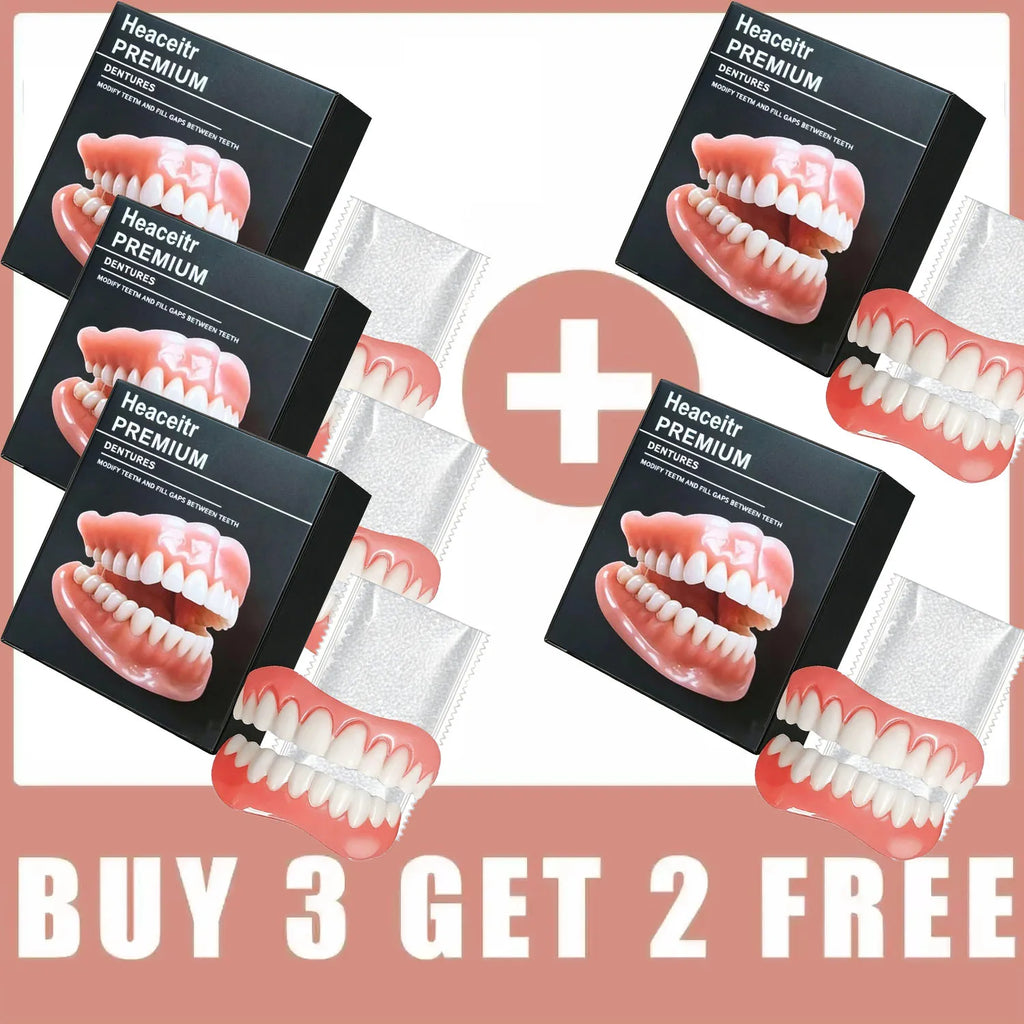 Instant Cosmetic Dentures for Upper and Lower Teeth
