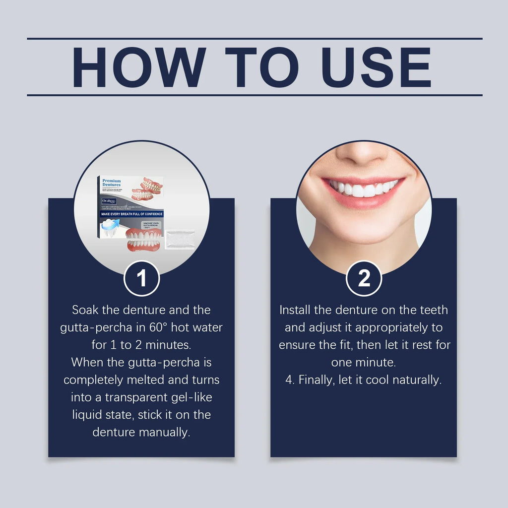 Instant Smile Cosmetic Denture Fitting Kit for Natural Teeth Alignment
