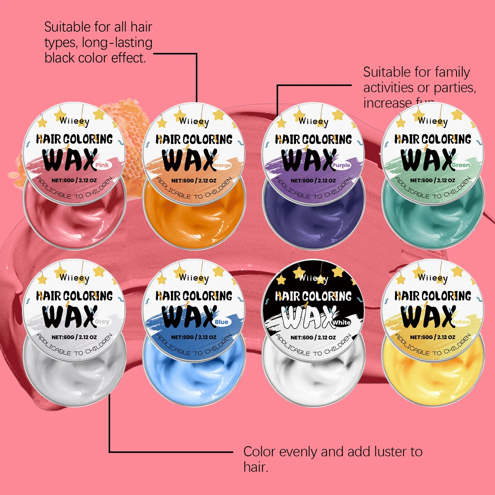 Temporary Washable Hair Color Wax for Kids and Parties - 20