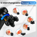 Electric Handheld Percussive Body Massager with 6 Attachments