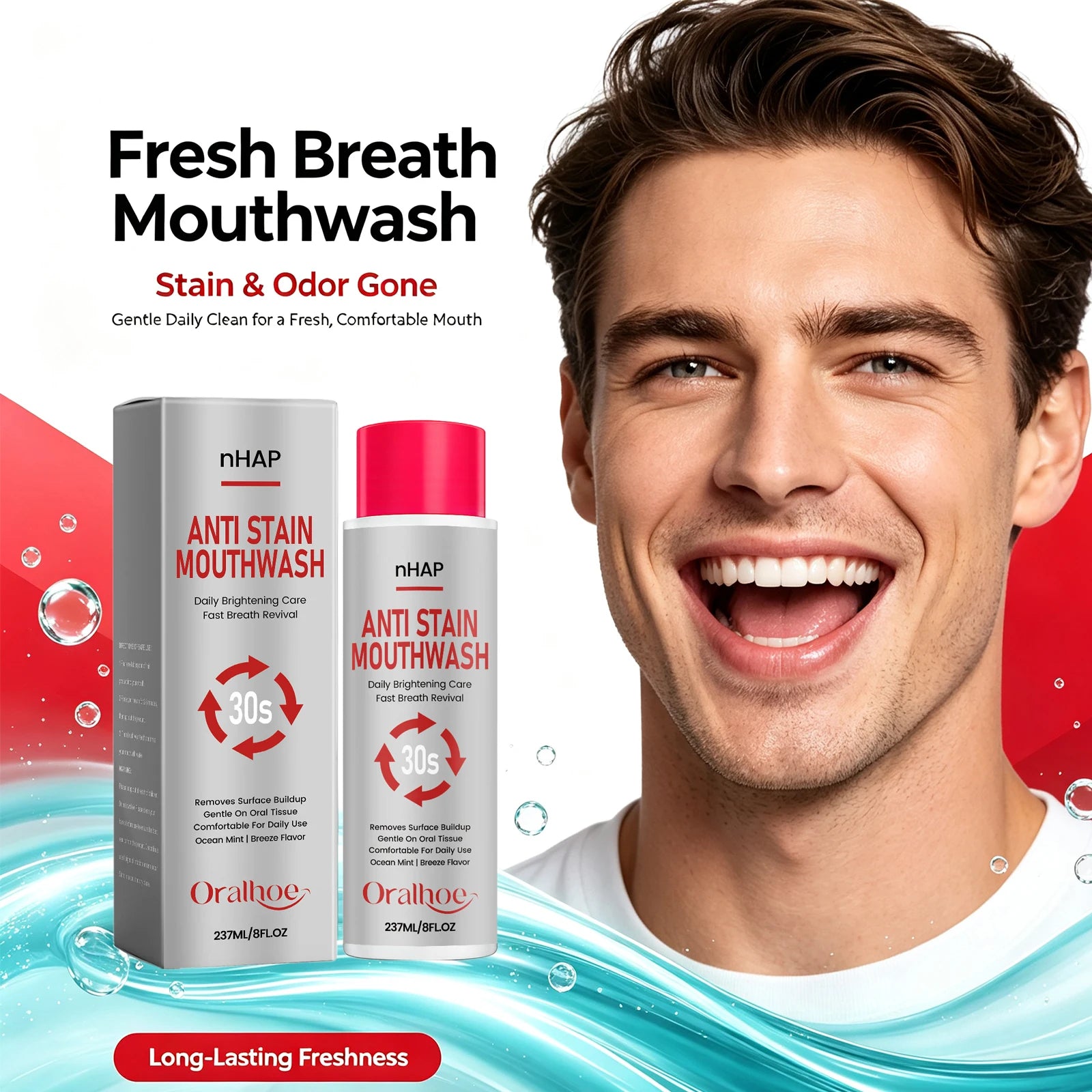 Alcohol-Free Anti-Stain Teeth Whitening Mouthwash - 5