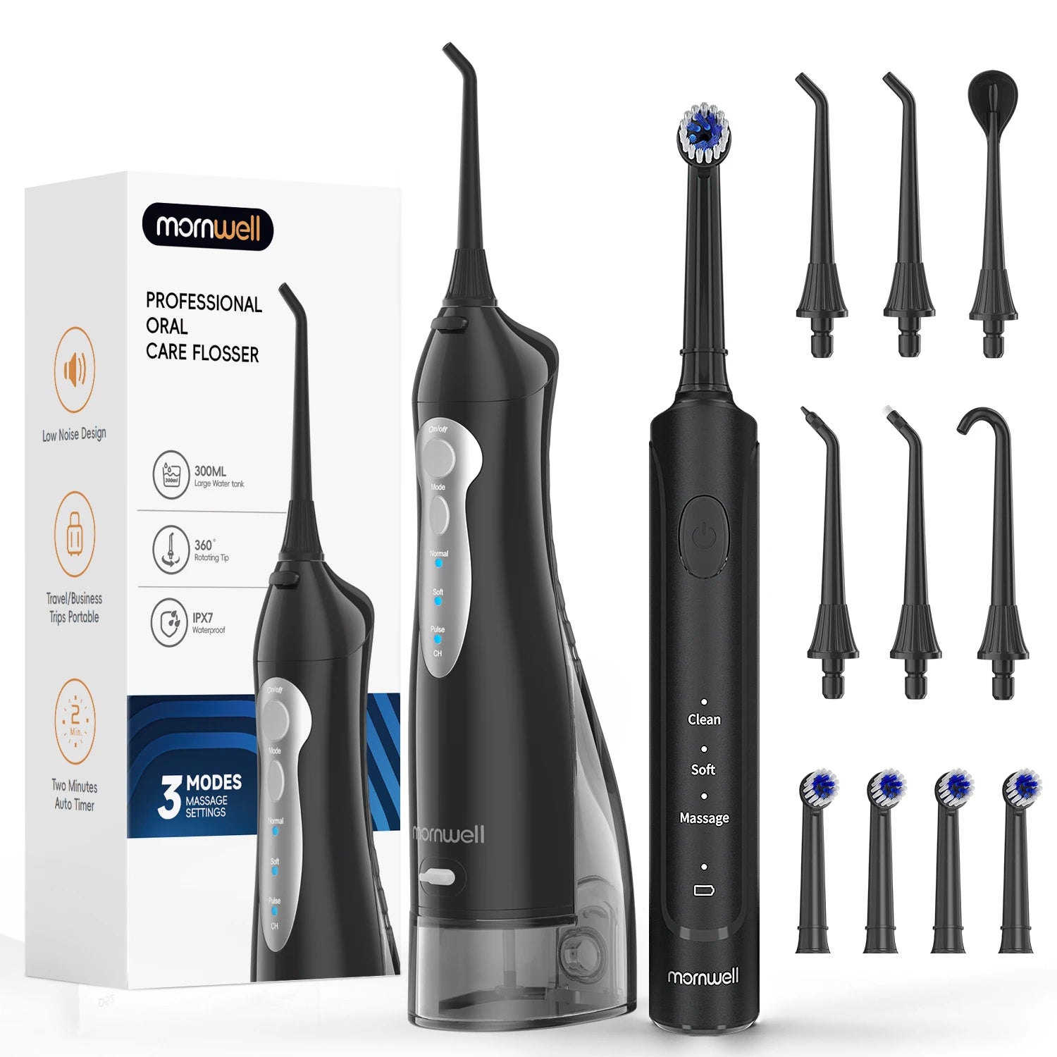 Electric Toothbrush and Water Flosser Oral Care Combo Set - 20