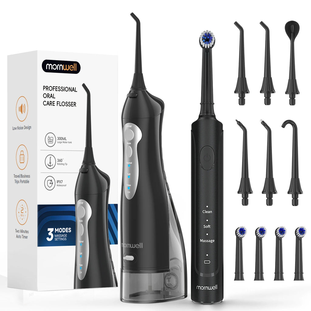 Electric Toothbrush and Water Flosser Oral Care Combo Set