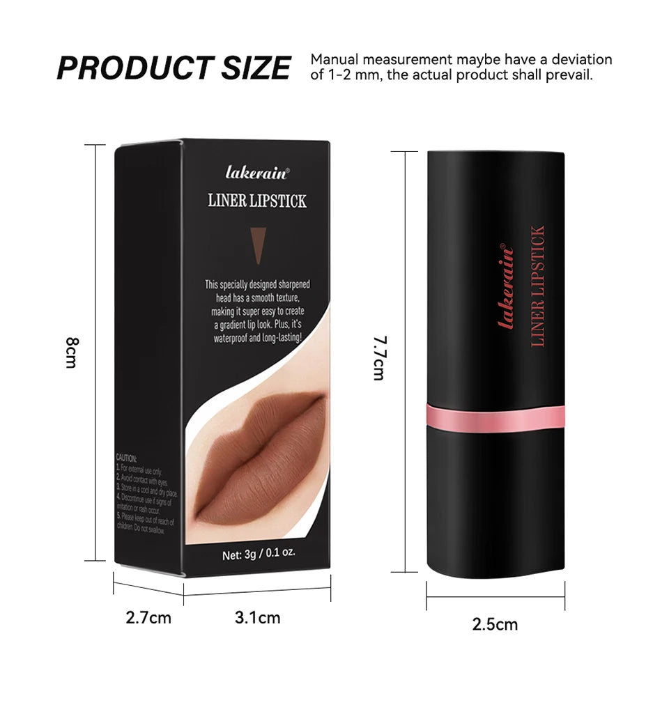 2-in-1 Waterproof Matte Lipstick and Lip Liner Crayon