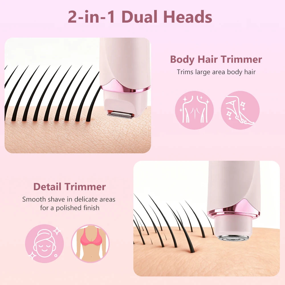 Dual-Head Painless Electric Body and Bikini Hair Trimmer