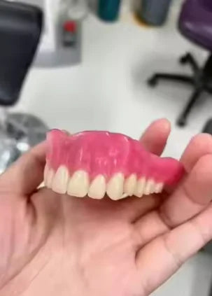 Realistic Cosmetic Denture Set with Travel Care Kit