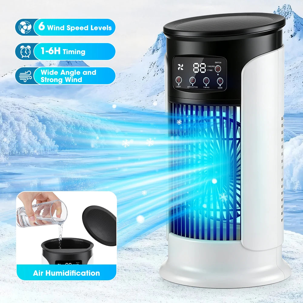 Portable Desktop Air Cooler and Humidifier with 6 Speeds