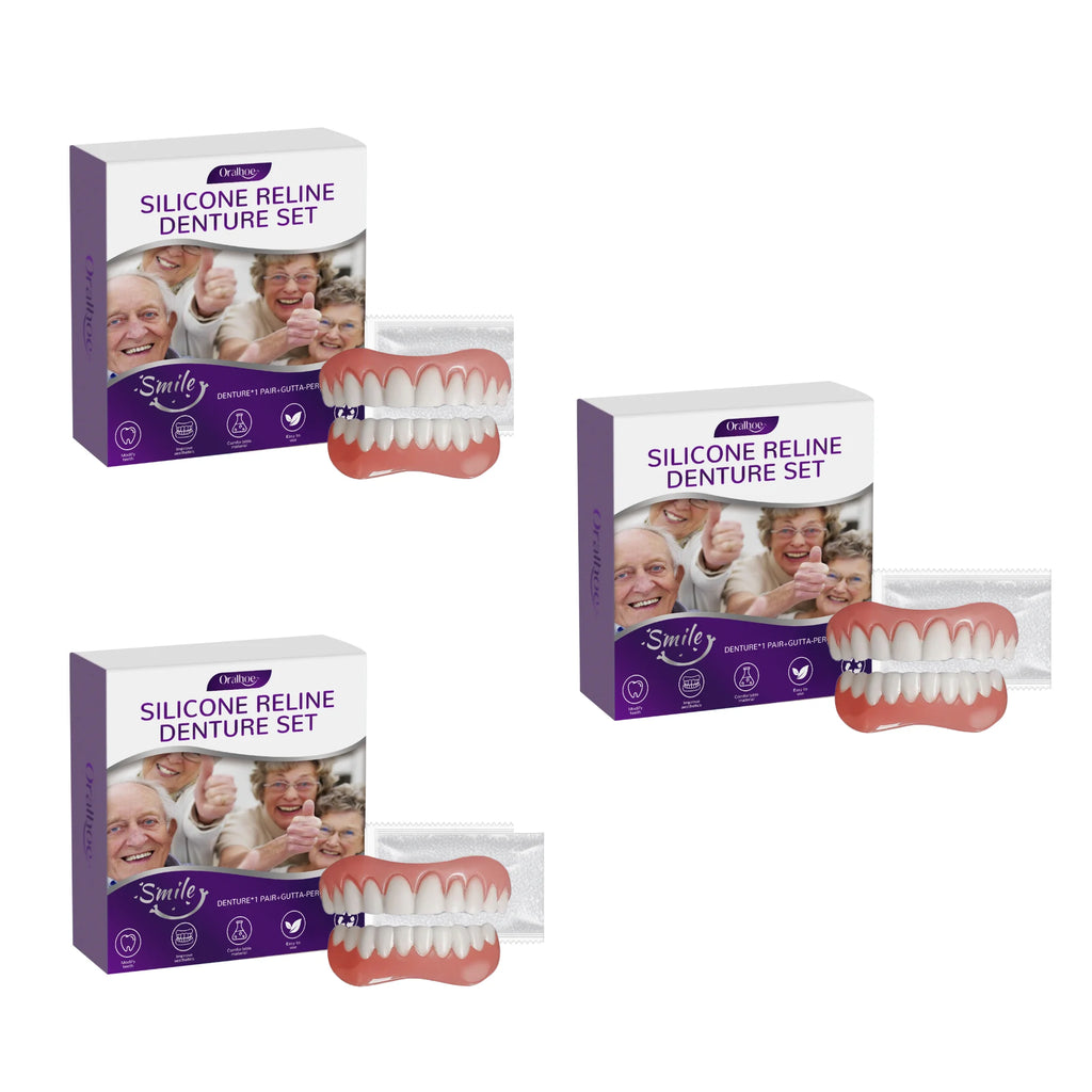 Cosmetic Silicone Denture Set for Natural Smile