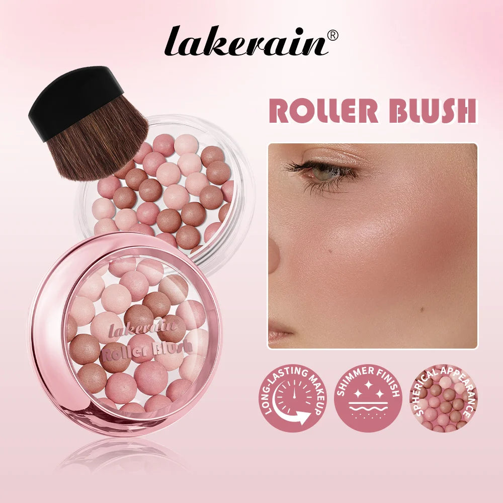 Spherical Shimmer Powder Blush Beads with Applicator