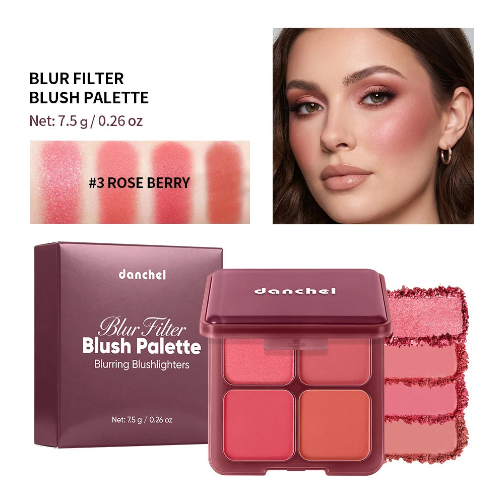 4-Shade Soft Blur Face Blush Palette
