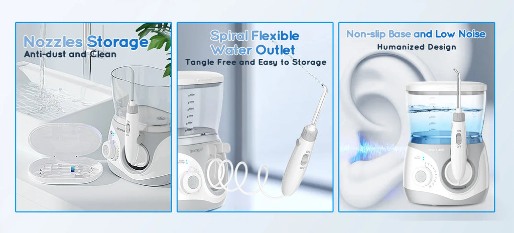 Electric Water Flosser for Teeth with 8 Multi-Function Nozzles