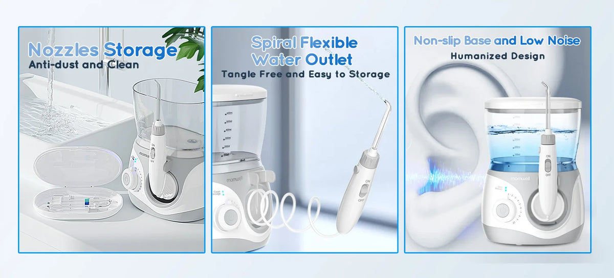 Electric Water Flosser for Teeth with 8 Multi-Function Nozzles