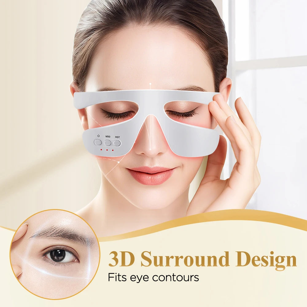 3D Red Light Therapy Eye Massager for Fatigue and Dark Circles